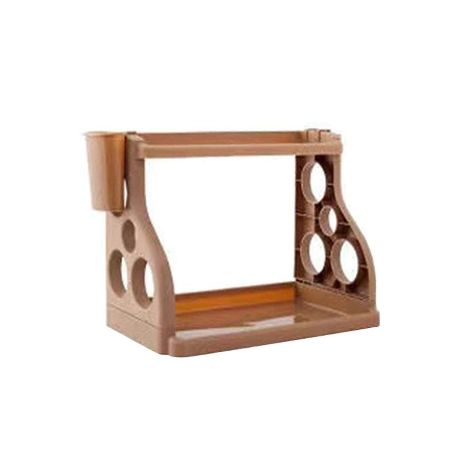 Bottle Storage Rack Thickened Plastic Cabinet Seasoning Box With 2 Hooks Double Layer Multi-function For Kitchen 26-27s