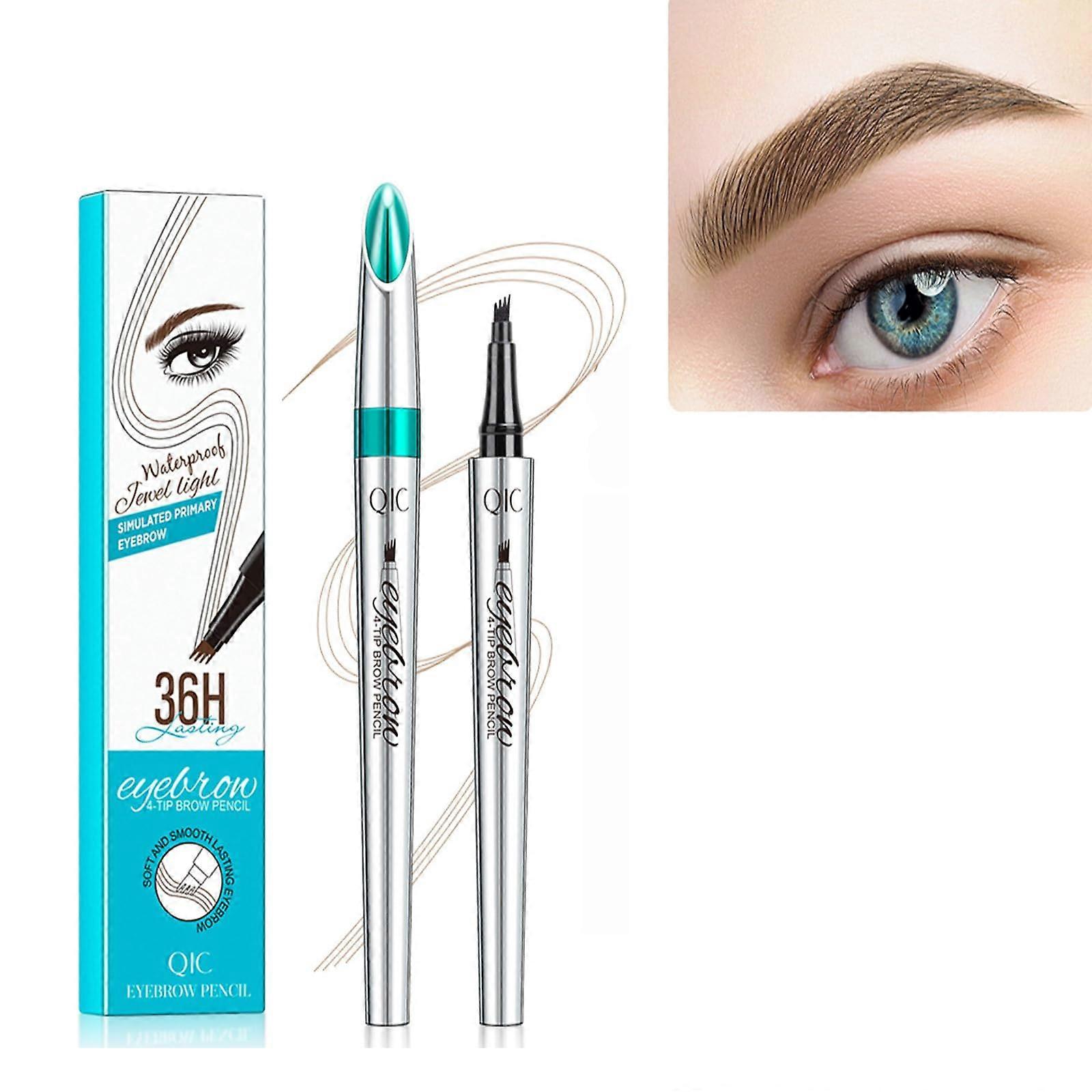 Waterproof Microblading Eyebrow Pencil with 4 Fork Tip for Natural LongLasting Brows 1PCA