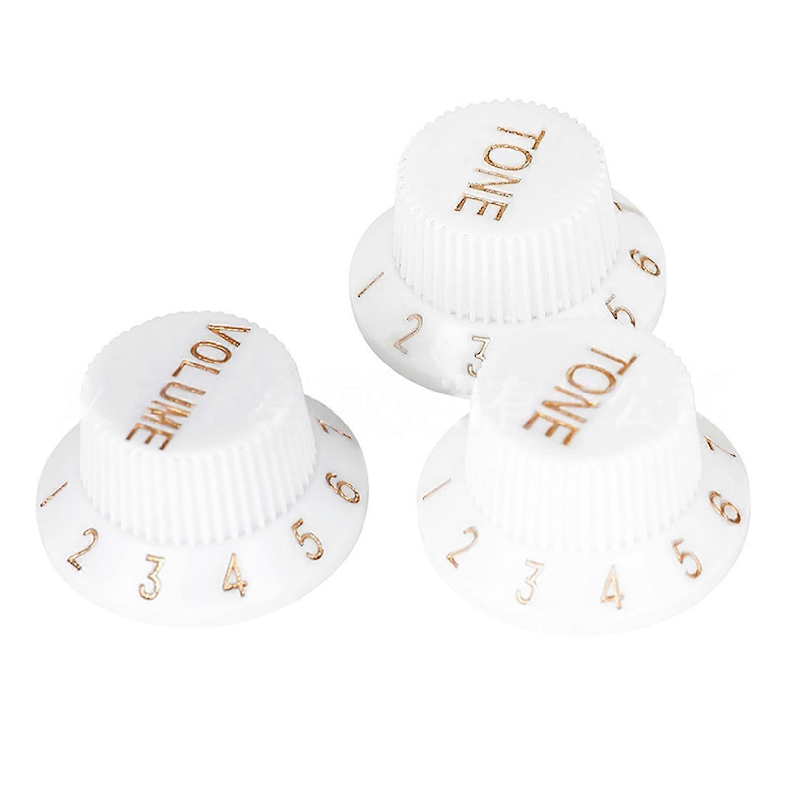3Pcs Guitar Contral Knobs, Clear Knobs Electric Guitar Bass Top Hat Knobs Speed Volumes Tone Control Knobs Replacement Multicolor