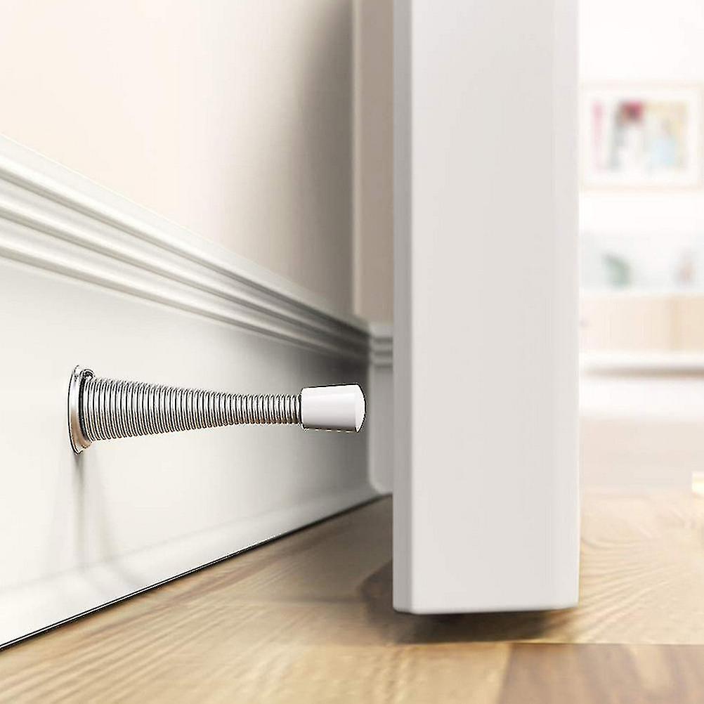 4pcs Spring Loaded Door Stopper Iron Doorstop Anticollision Wall ...