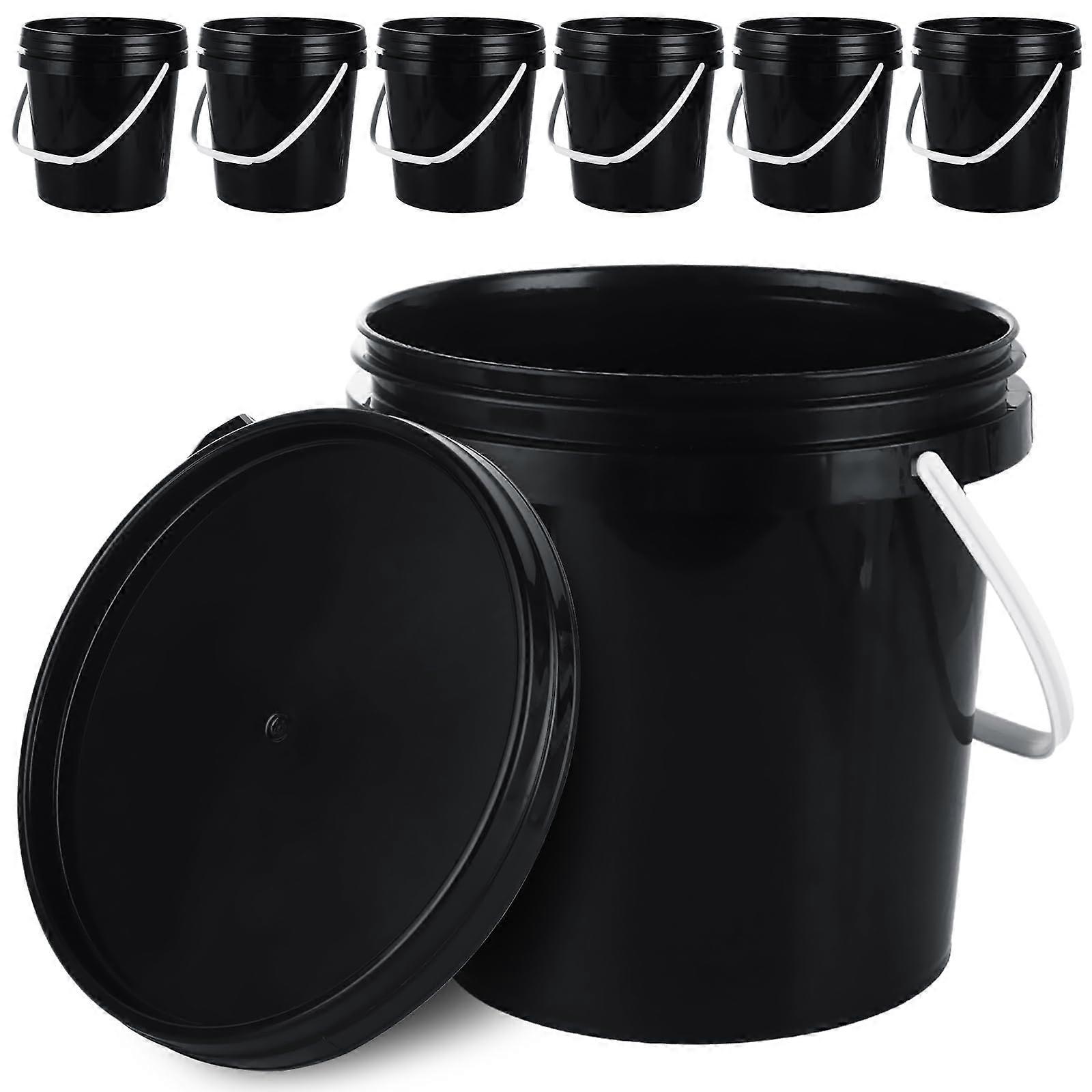 6 Pack Plastic Paint Buckets 3 Quart with LeakProof Lids and Handles for Leftover Paint Storage
