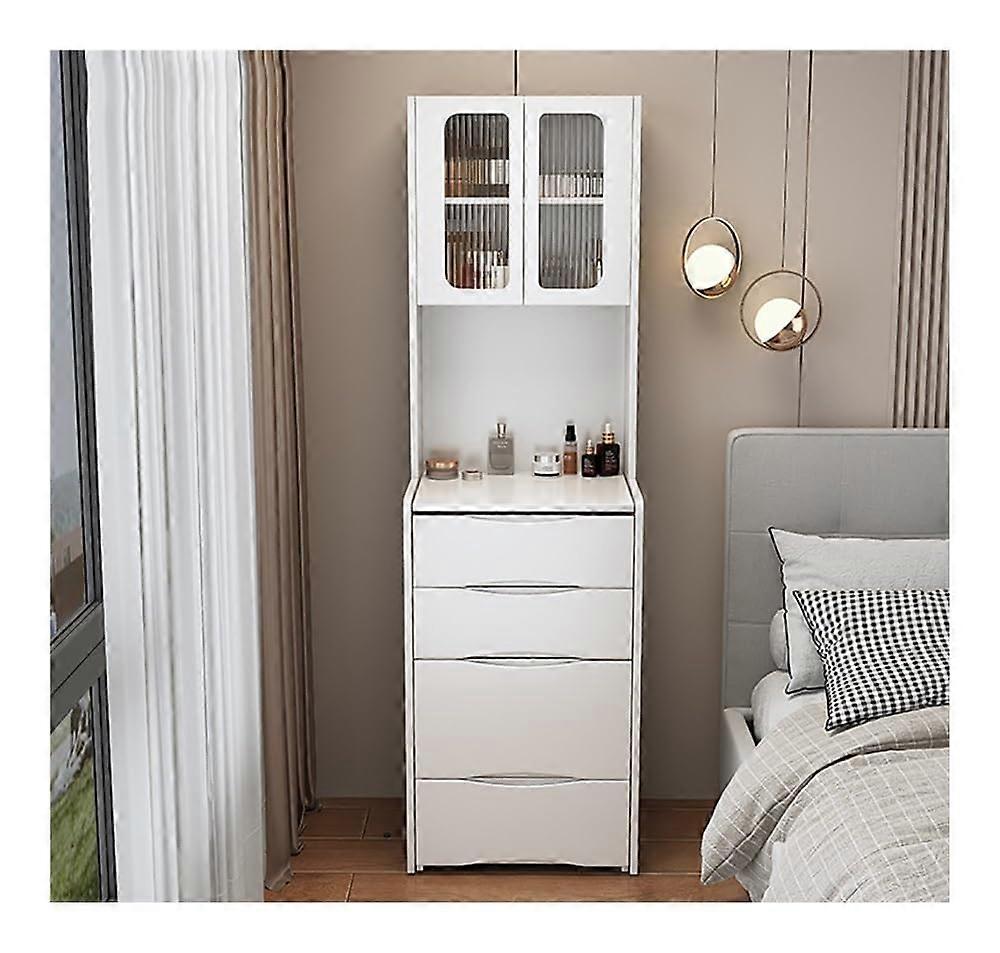 Vanity Desk with LED Lights and Flip  Mirror, Makeup Vanity Table Set with Stool and Storage