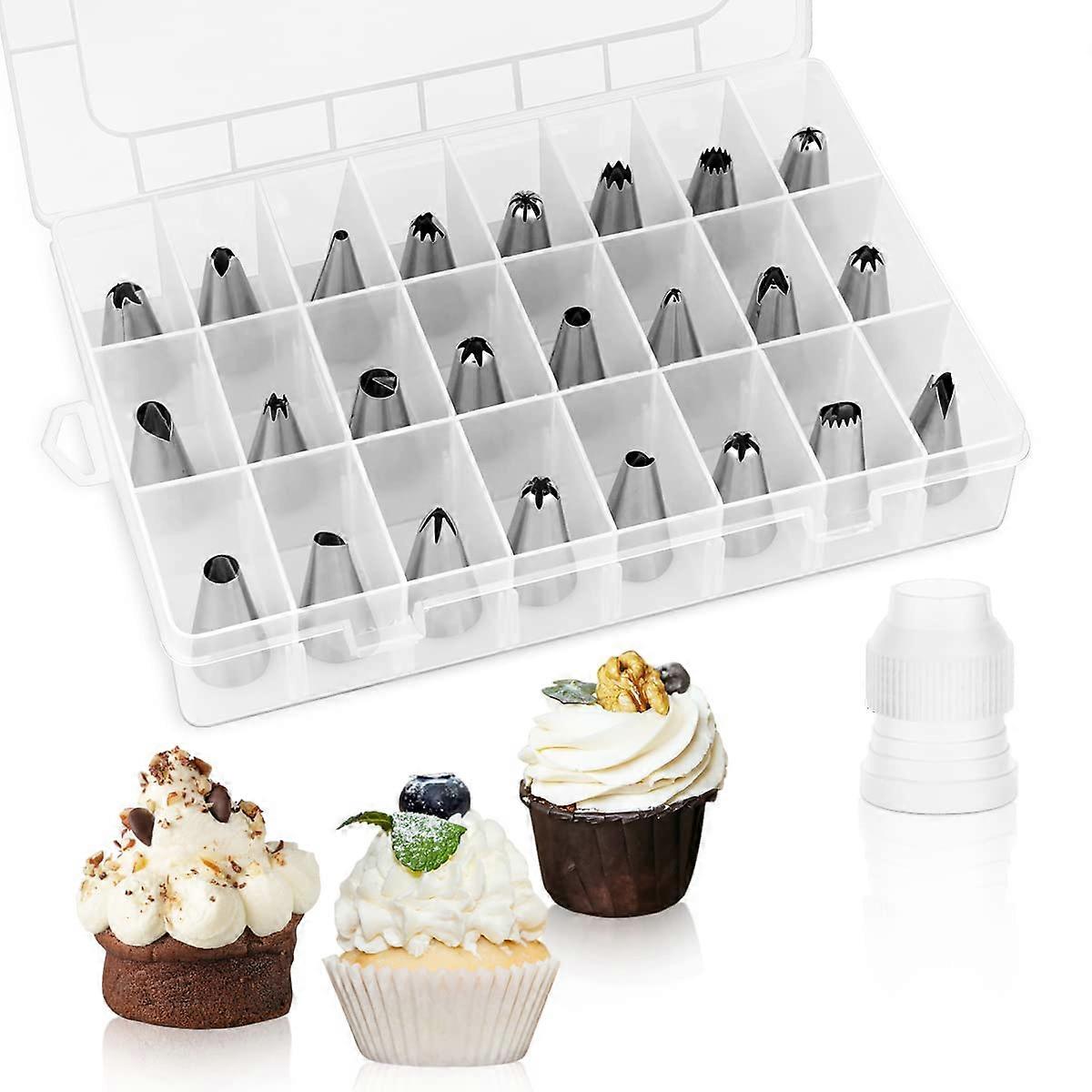 41 Pattern Stainless Steel Cake Decorating Tips Set, Icing Piping Nozzles with Reusable Storage Box