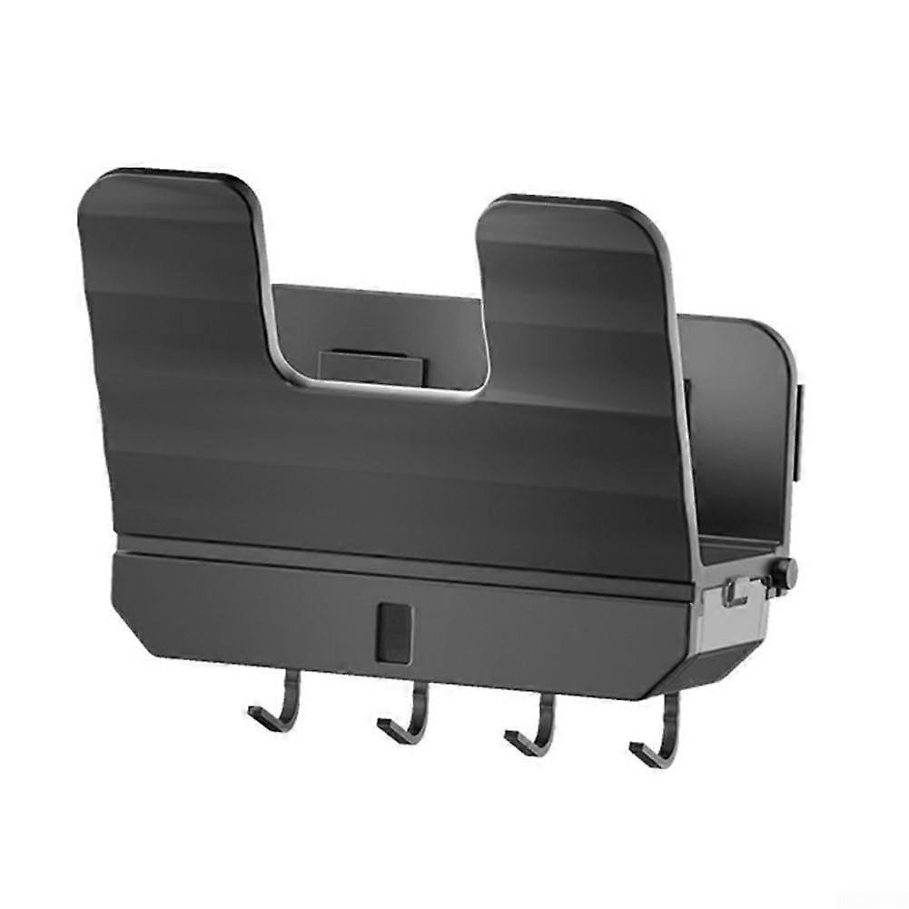 Pot Lid Organizer Wall Mounted Kitchen Rack with Hooks Waterproof Space Saving Gray