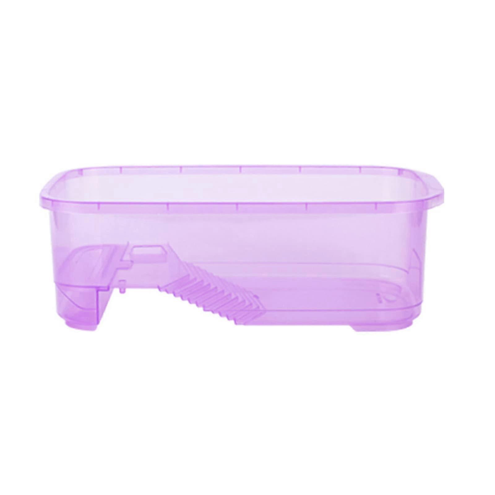 Large Clear Turtle Tank with Basking Platform and Drainage Plug for Aquatic Habitat