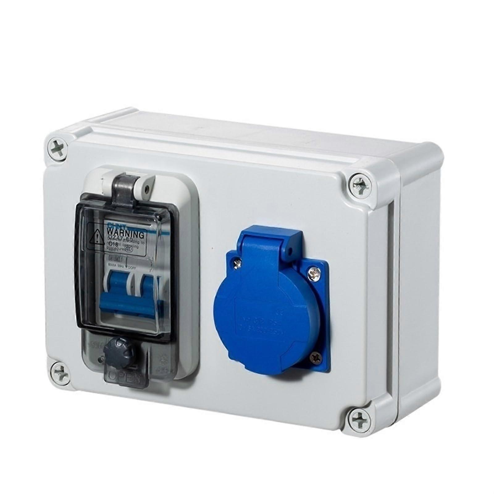 Outdoor Waterproof Socket Box EU 16A Single Phase Wall Mounted EV Charging Outlet with MCB