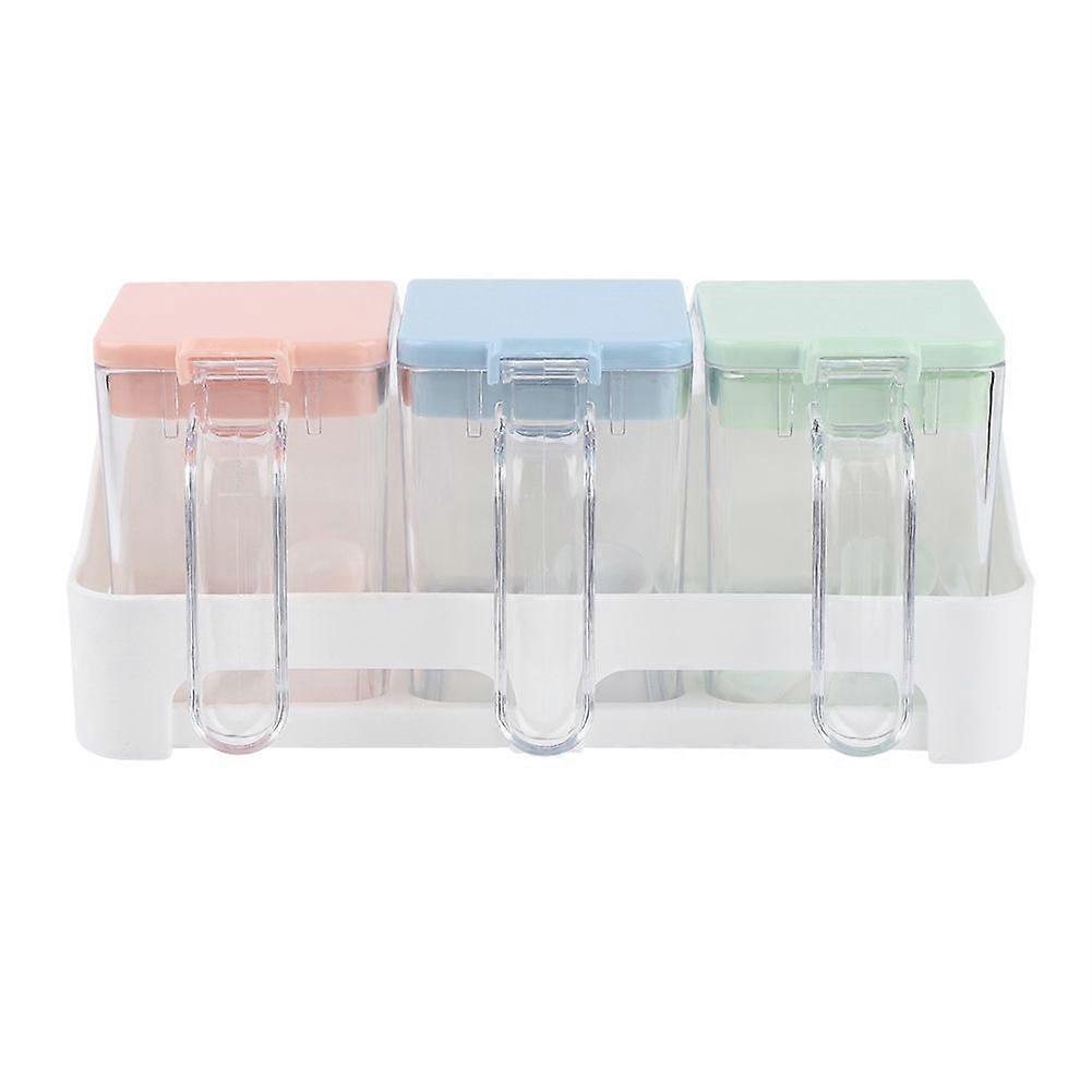 Wall-mounted three-grain seasoning box, solid, sealed, dust-proof plastic seasoning box