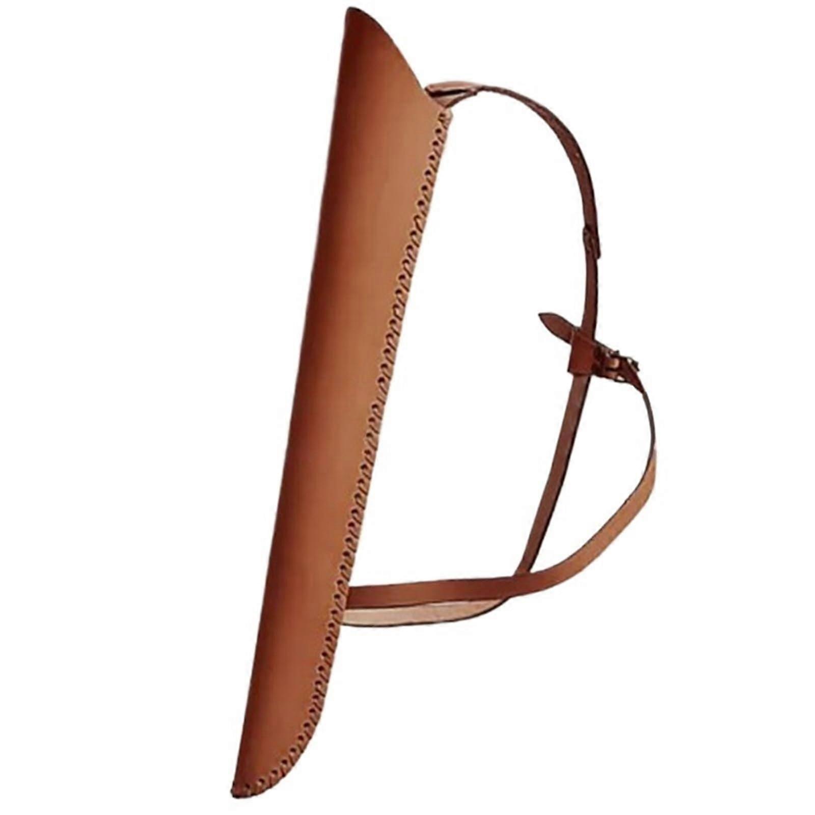 Leather Archery Back Quiver for Arrows, Large Capacity Adjustable Shoulder Arrow Holder, Brown