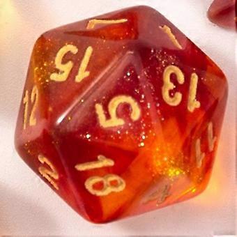 Red+Yellow Set of 7 Two-Color Multi-Faceted Digital Dice Running Group Game Colorful Dice DND
