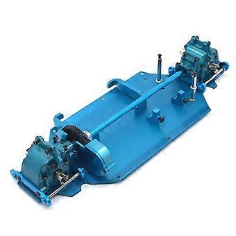 RC Car Upgrade Parts for WLtoys 144010 144001 144002 Blue Metal Chassis Gearbox Differential Kit