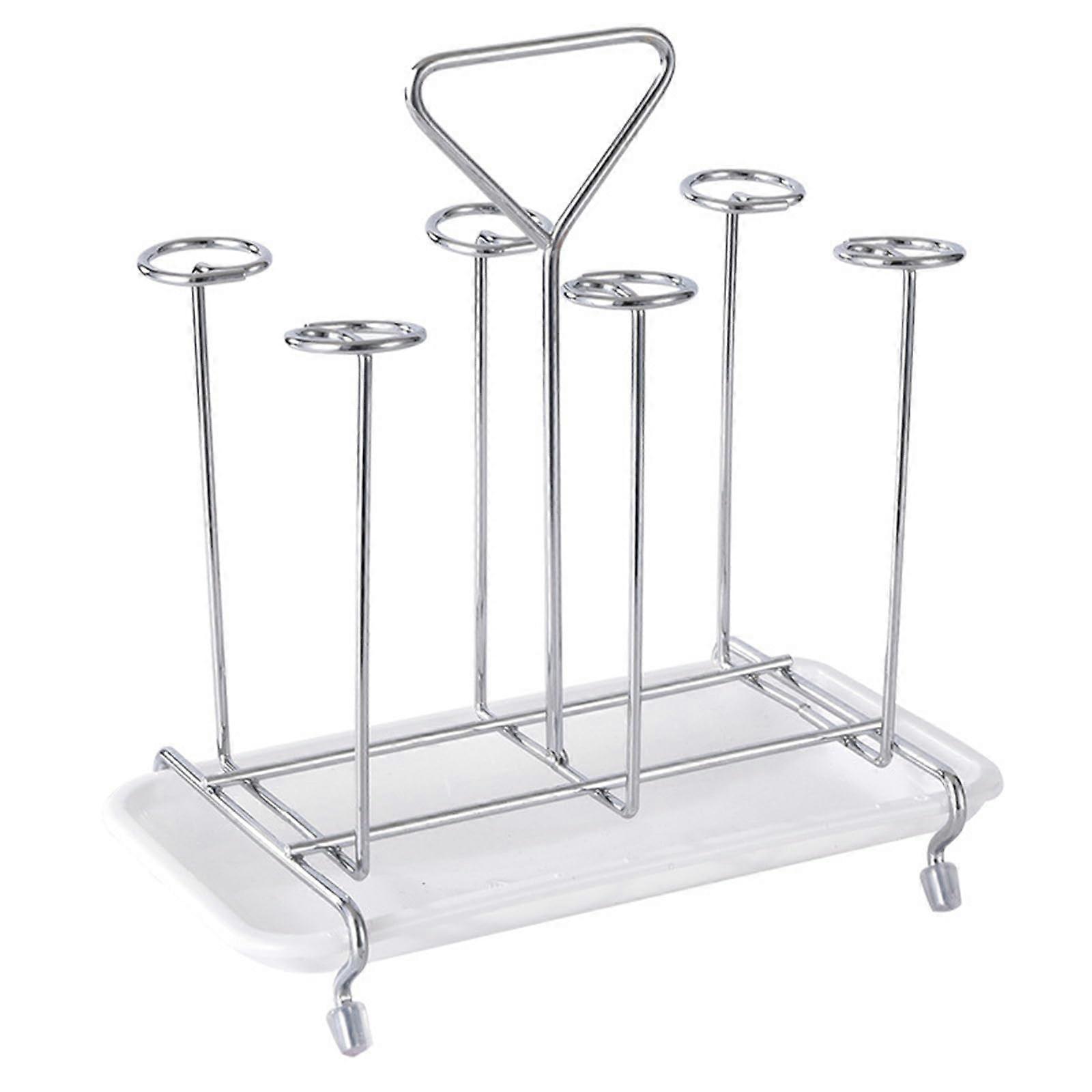 Adjustable Cup Drying Rack with Drain Tray for Kitchen Counter, Compact Mug Holder Stand