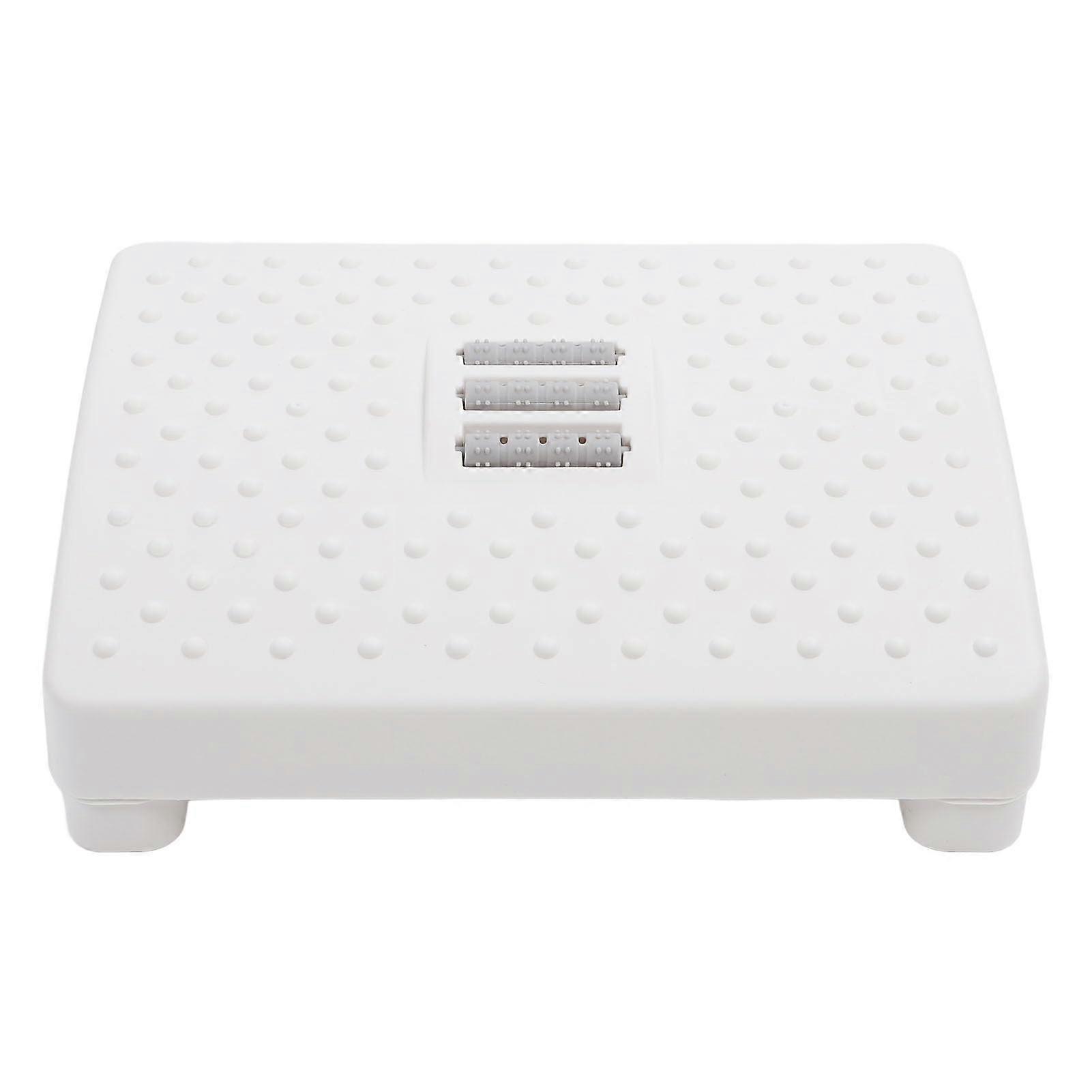 Foot Rest Under Desk White with Ergonomic Support, Massage Roller Texture and AntiSlip Base for Office