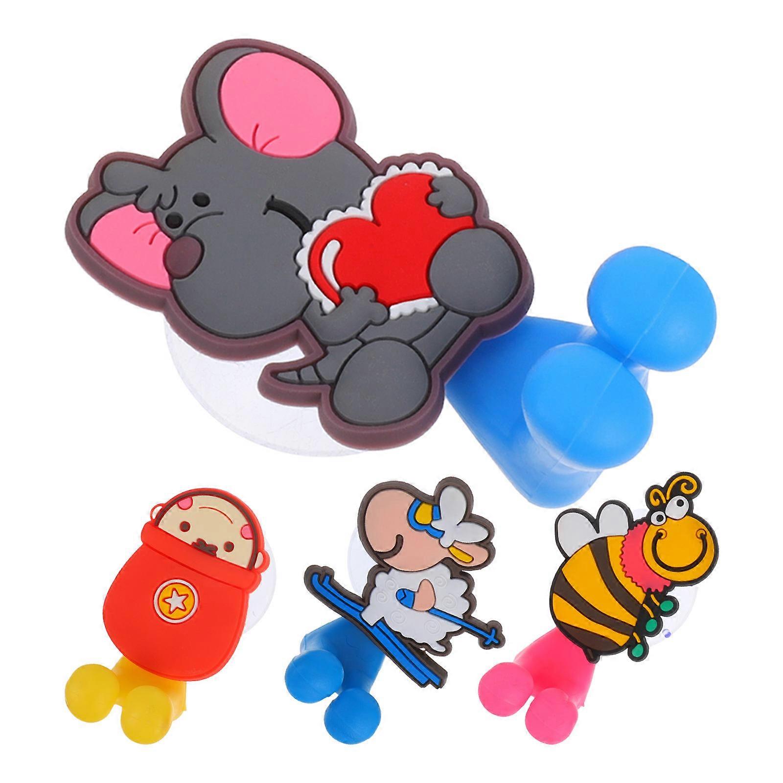 Assorted Color Suction Cup Toothbrush Holder for Bathroom 4Pcs Wall Mounted