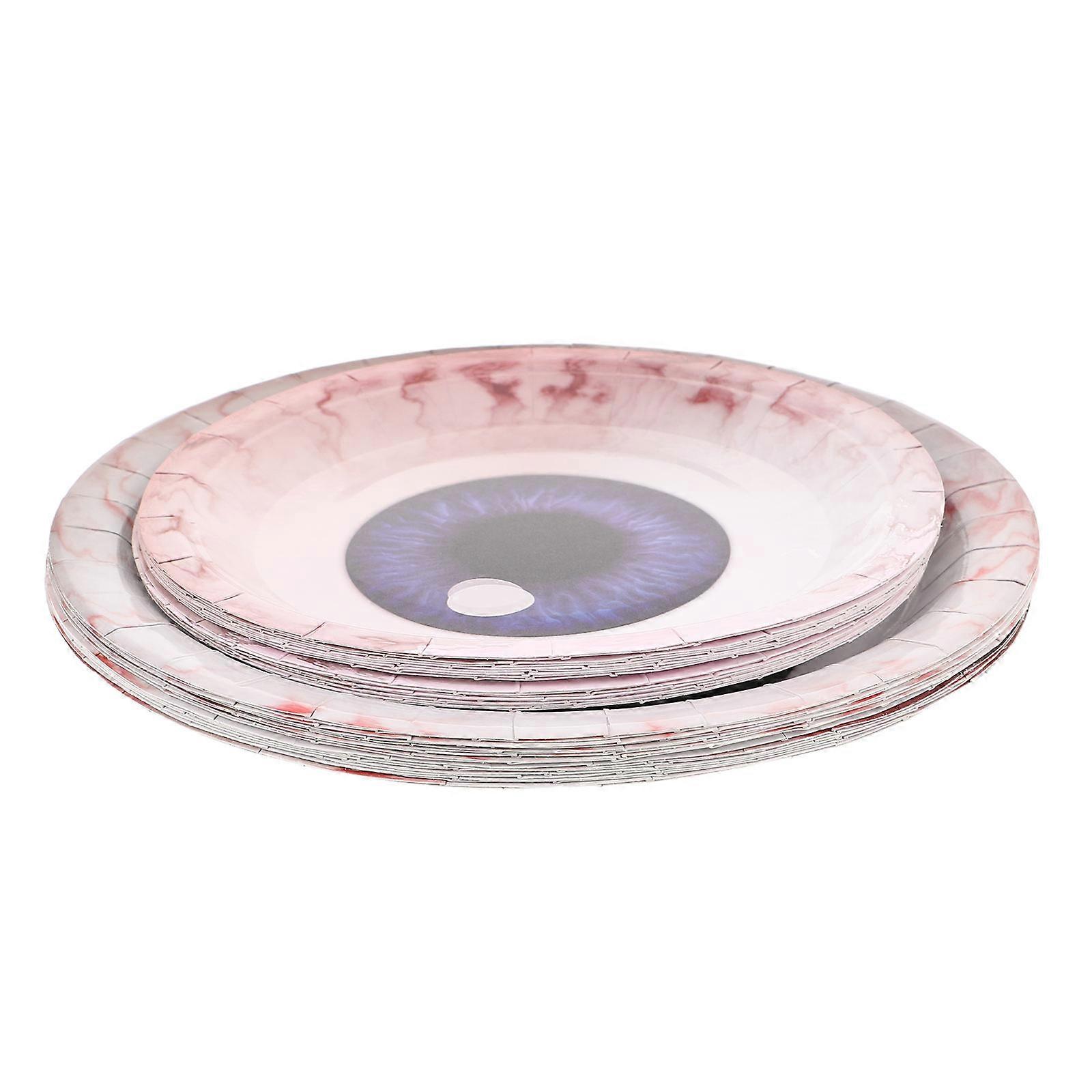 Halloween Eyeballs Party Plates for Dessert Serving 40Pcs Assorted Color Tableware