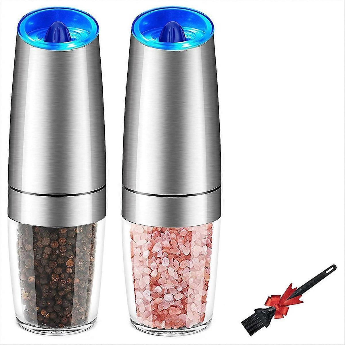 2PCS Salt & Pepper Grinder Electric Grinder with LED Light, B