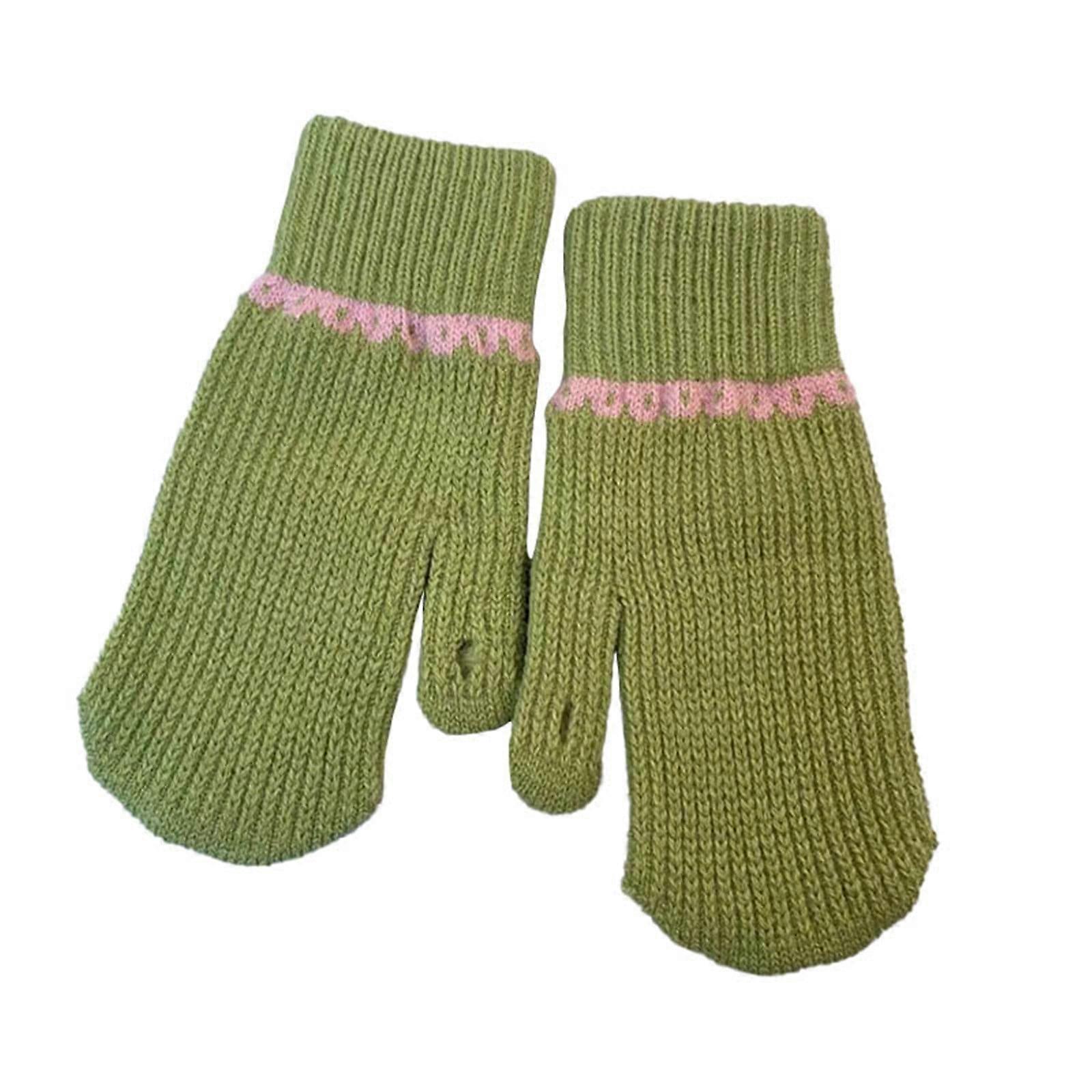Women's Solid Color Cold Proof Touchscreen Compatible Warm Knitted Gloves Soft Knitted Material with Touchscreen Function Cold Proof Design