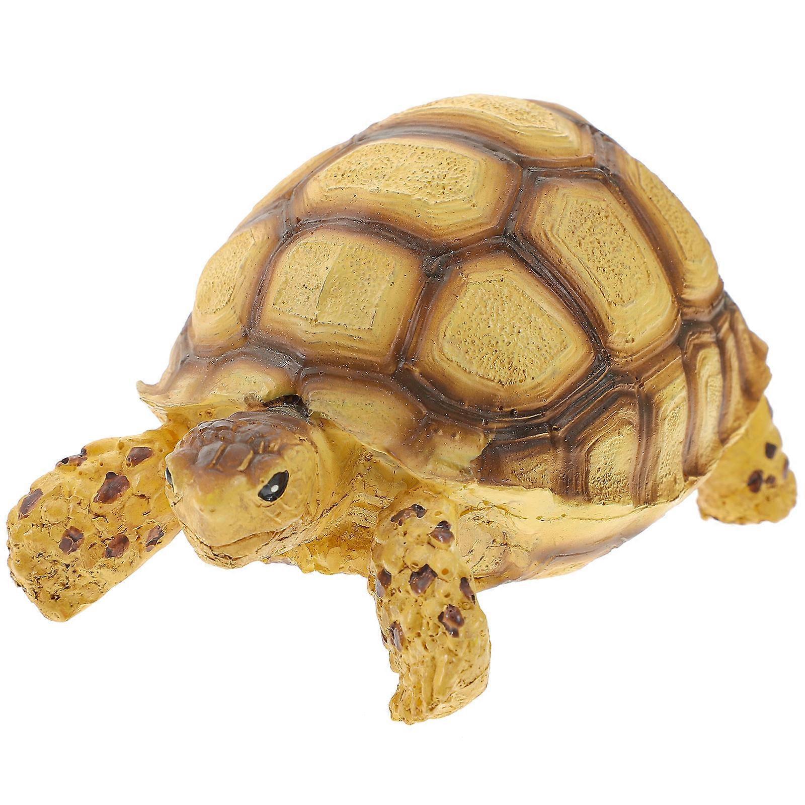 Resin Turtle Model Simulation Turtle Statue for Decor 1Pcs Yellow Ornament