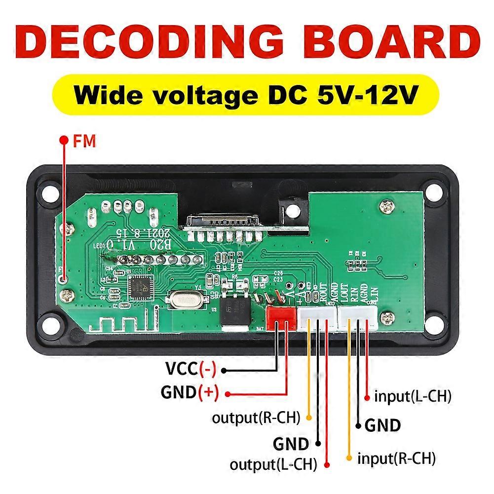 12V MP3 Decoder Board Bluetooth Car Kit USB MP3 Player Support WMA WAV TF Card Decoder Board Bluetooth Car Kit