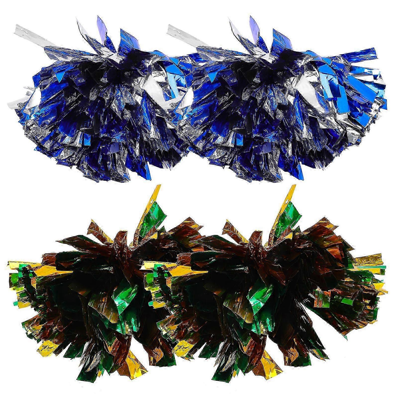 Cheer Props Pom Poms Handheld for Kids Use 4Pcs Assorted