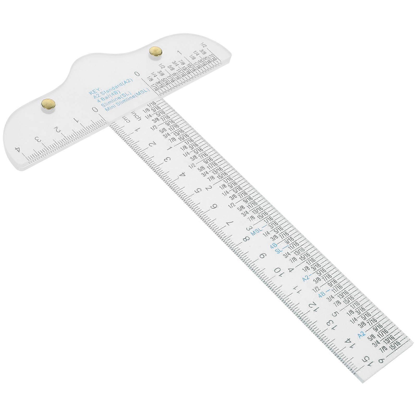 T Shape Ruler Transparent Sewing Ruler Plastic Measuring Ruler Measuring Tool