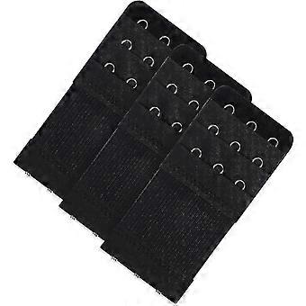3 Pieces Black Bra Extender Women 3 Hook 3 Rows Stretch Underwear Extension Buckle Extender Strap Pregnancy Accessories