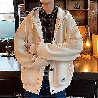 Men's Spring and Autumn Thin Hooded Casual Jacket Teenage Solid Color Korean Cardigan Sweatshirt