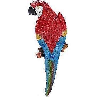 Hartsi Papukaija Figurine Muoto Lelu Malli Figuuri, Puutarhaveistokset Seinäkoristeet (väri: Punainen, Koko : Oikea)