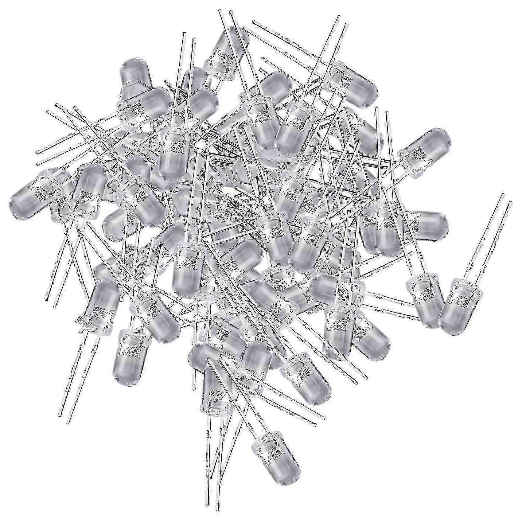 XYCY-100 Pièces Diode LED Blanc Chaud 5 mm, 3 V CC, 20 mA, Composants Électroniques, Diode Électroluminescente