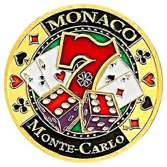 Monaco Monte Carlo Poker Chip Guard Coin Gold-Plated Casino Dice Commemorative Metal Souvenir Gift Collectible