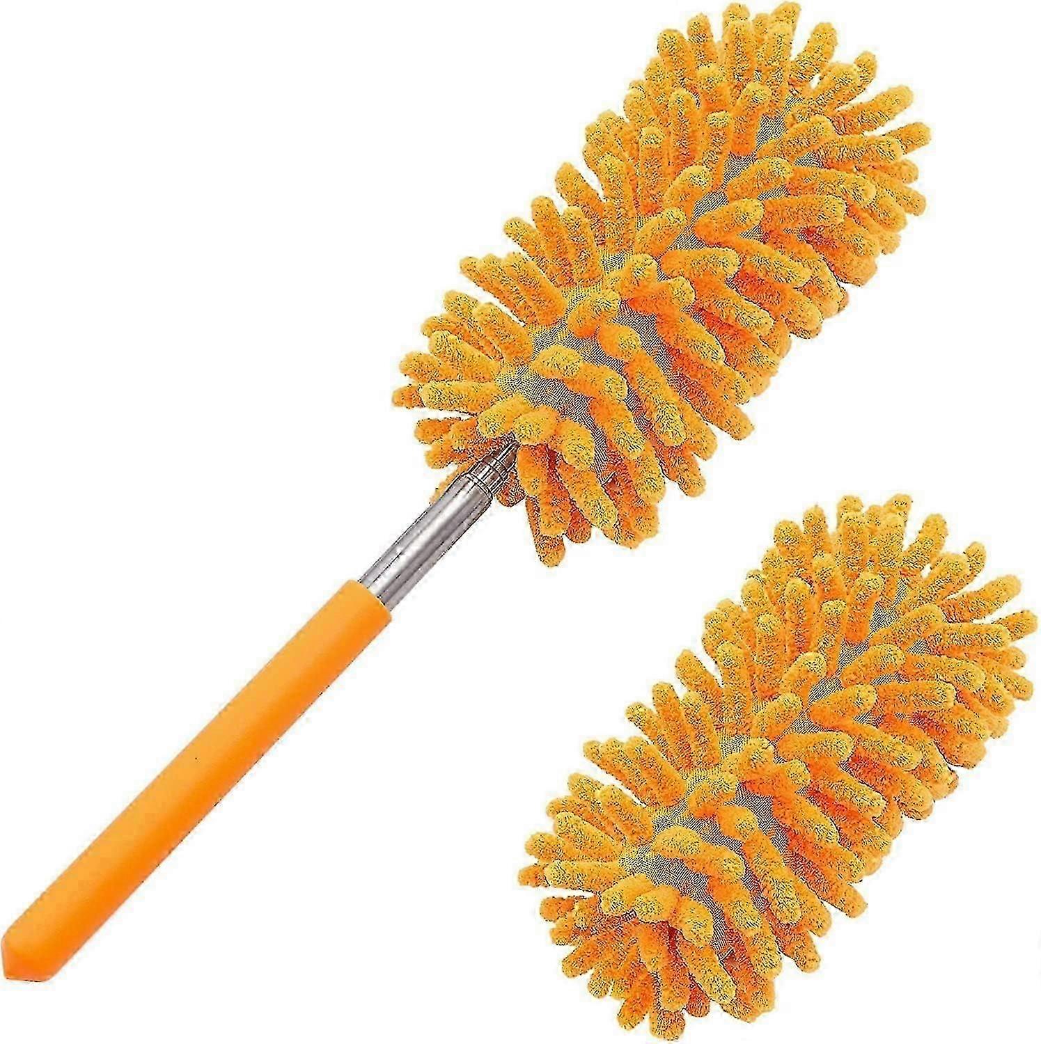 Microfiber Duster for Cleaning - Hand Washable Dusters with Extendable Pole & 2 Replaceable Microfiber Heads,zx,L