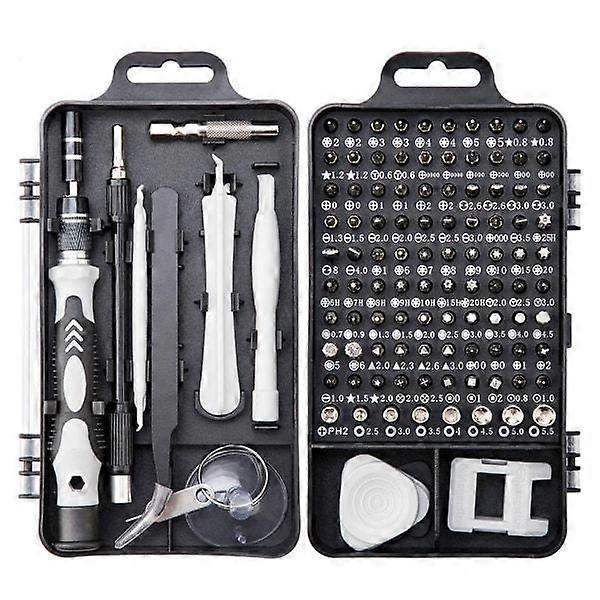 The screwdriver set with 98 bits
