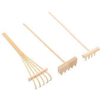 3 Pcs Mini Rakes Ferramenta para Zen Garden Sand Bamboo Tabletop Meditação Feng Shui Decor para Home Office