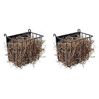 2X høyfôringsautomat for marsvin, kaninhøyfôringsautomat med kraftig metallramme, for kaniner, marsvin, chinchillaer