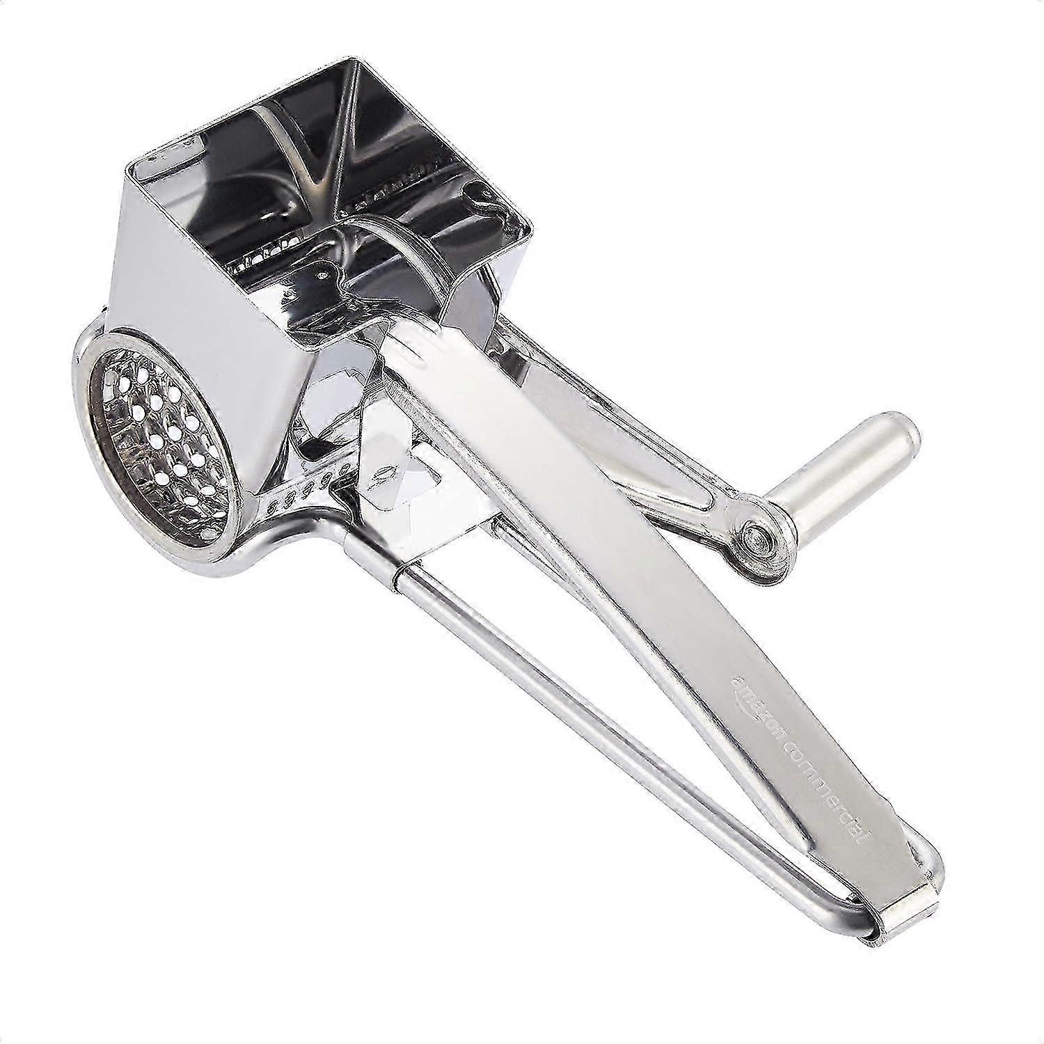 Hand-held rotary cheese grater