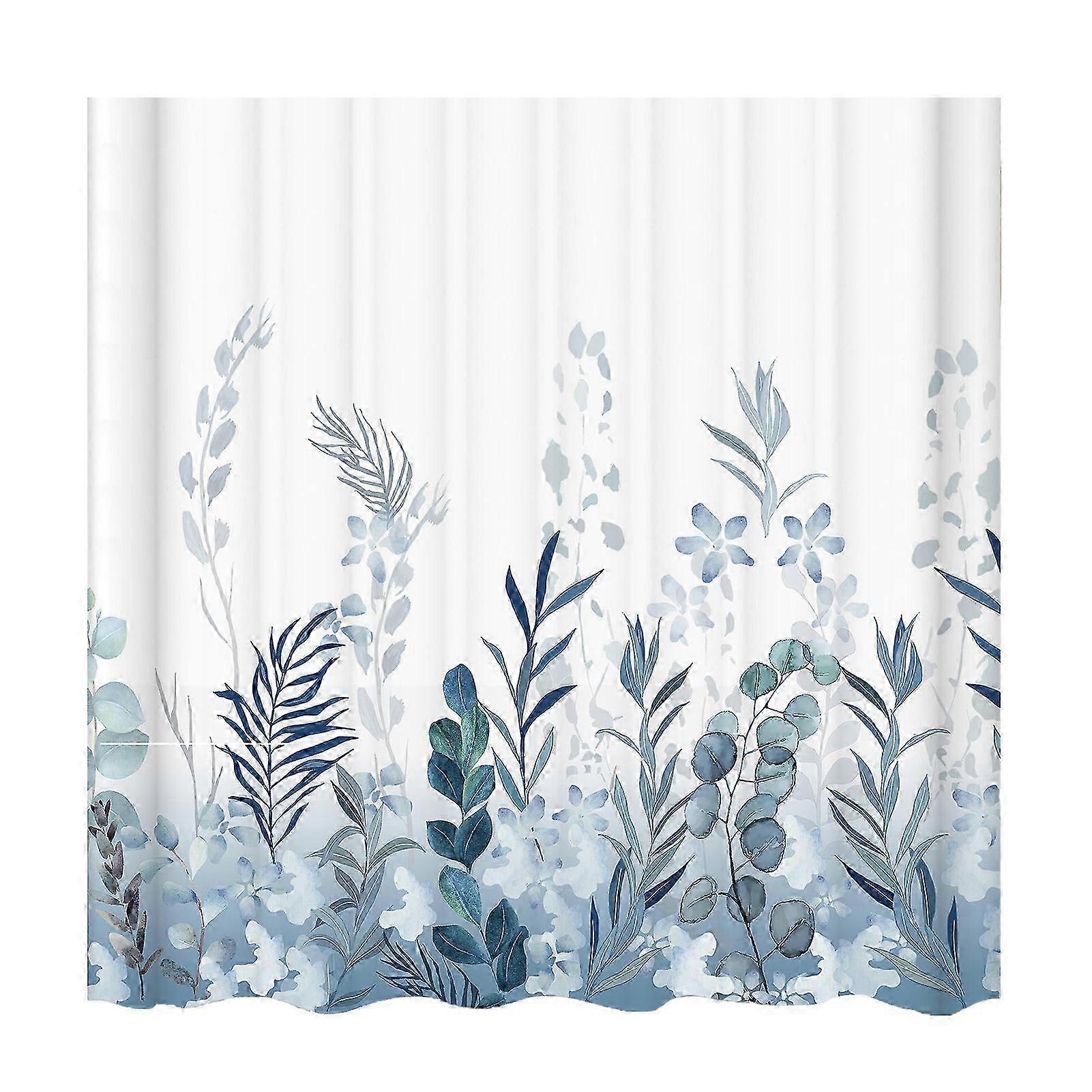Blue polyester fabric shower curtain, Virgin compatible withest