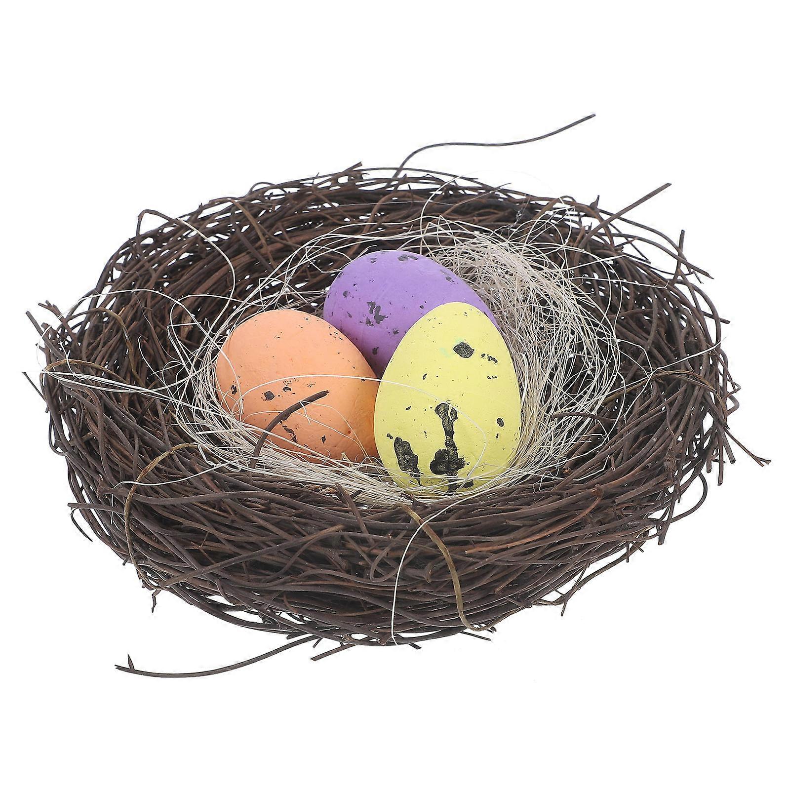 1 Set Simulation Bird Nest Easter Foam Easter Eggs Artificial Bird Nest Easter Decoration