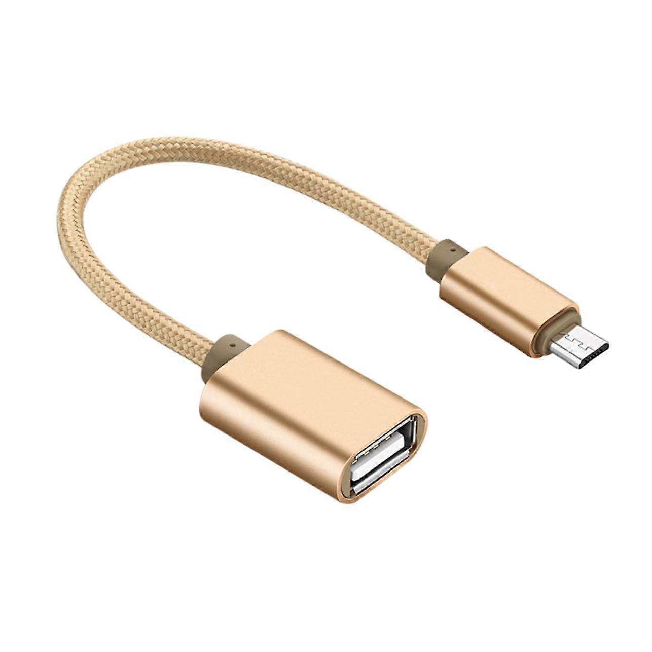 OTG Adapter Cable 1.5ft Gold Micro USB OTG Cable for Android Smartphones Tablets Data Transfer