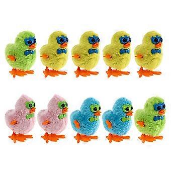 Kids Toy Wind-Up Plush Chicken Clockwork Toys for Children 10Pcs Set
