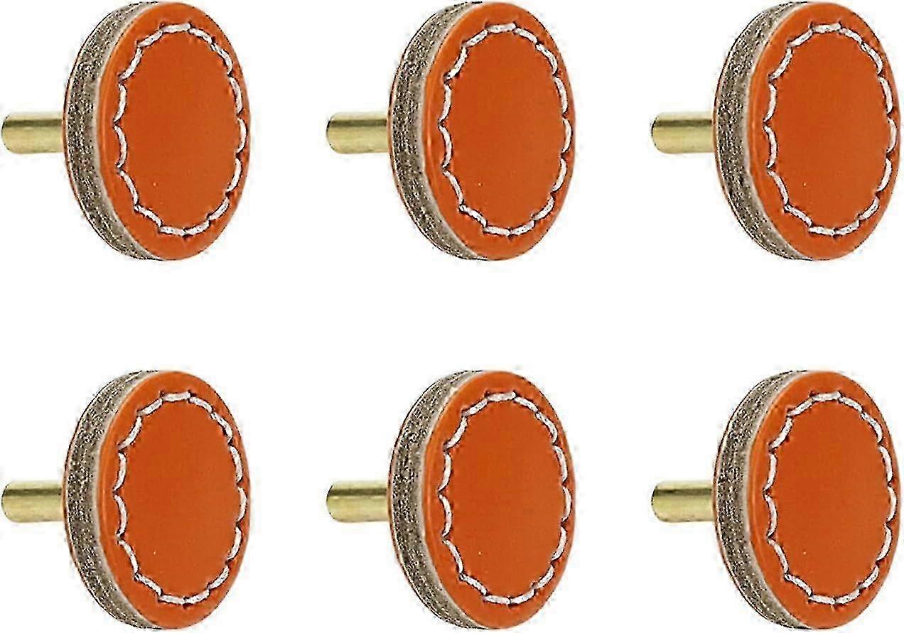 6-Piece Leather Drawer Knobs, Single Hole Cabinet Handle Pulls compatible with Furniture