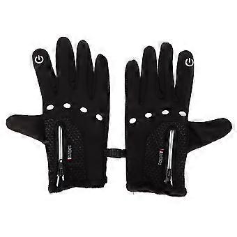 Guantes de ciclismo de invierno Guantes deportivos con pantalla táctil cálida impermeable a prueba de viento de tres dedosM