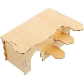 Wooden Hamster House for Small Pets 4Pcs Beige Hideout Shelter