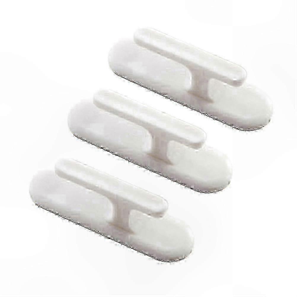 6-Pack Adhesive White Plastic Hooks
