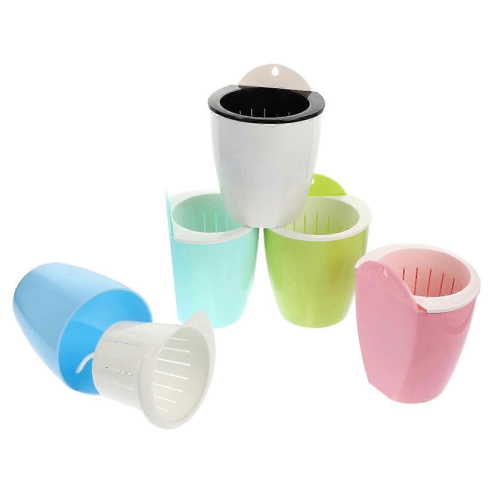 Plastic Hanging Planters compatible with Gardening Use 5Pcs Wall-Mounted Set