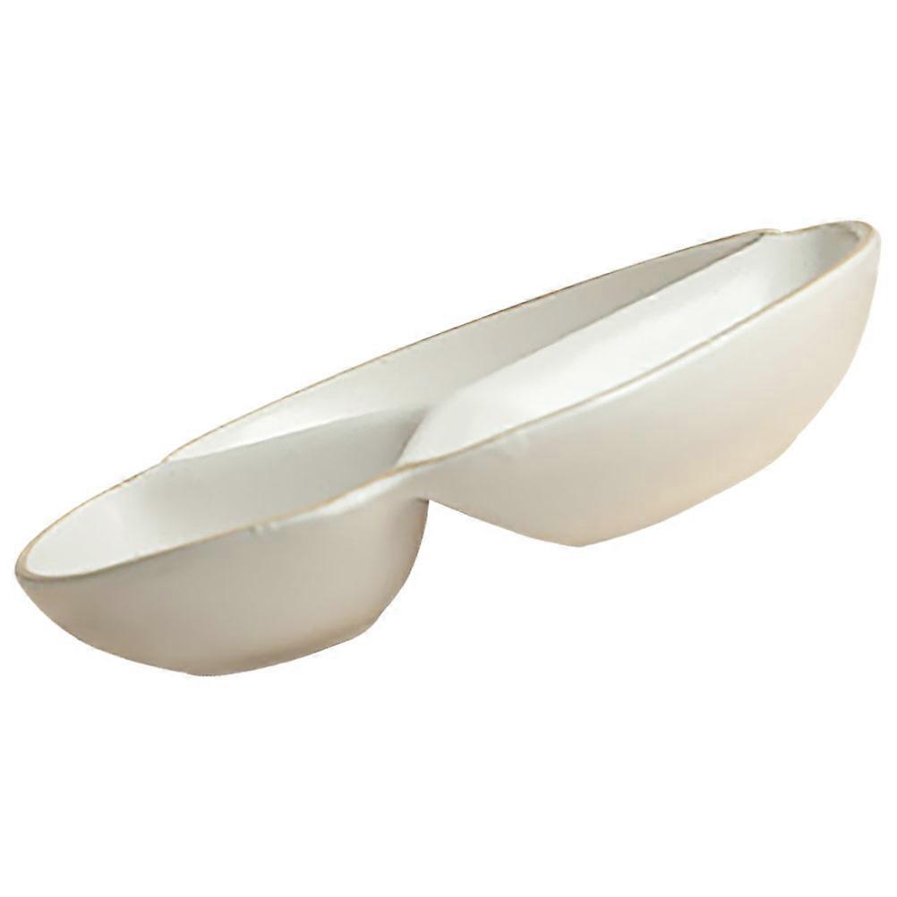 2Pcs Portion Control Plate Ceramic Divided Tray for Use