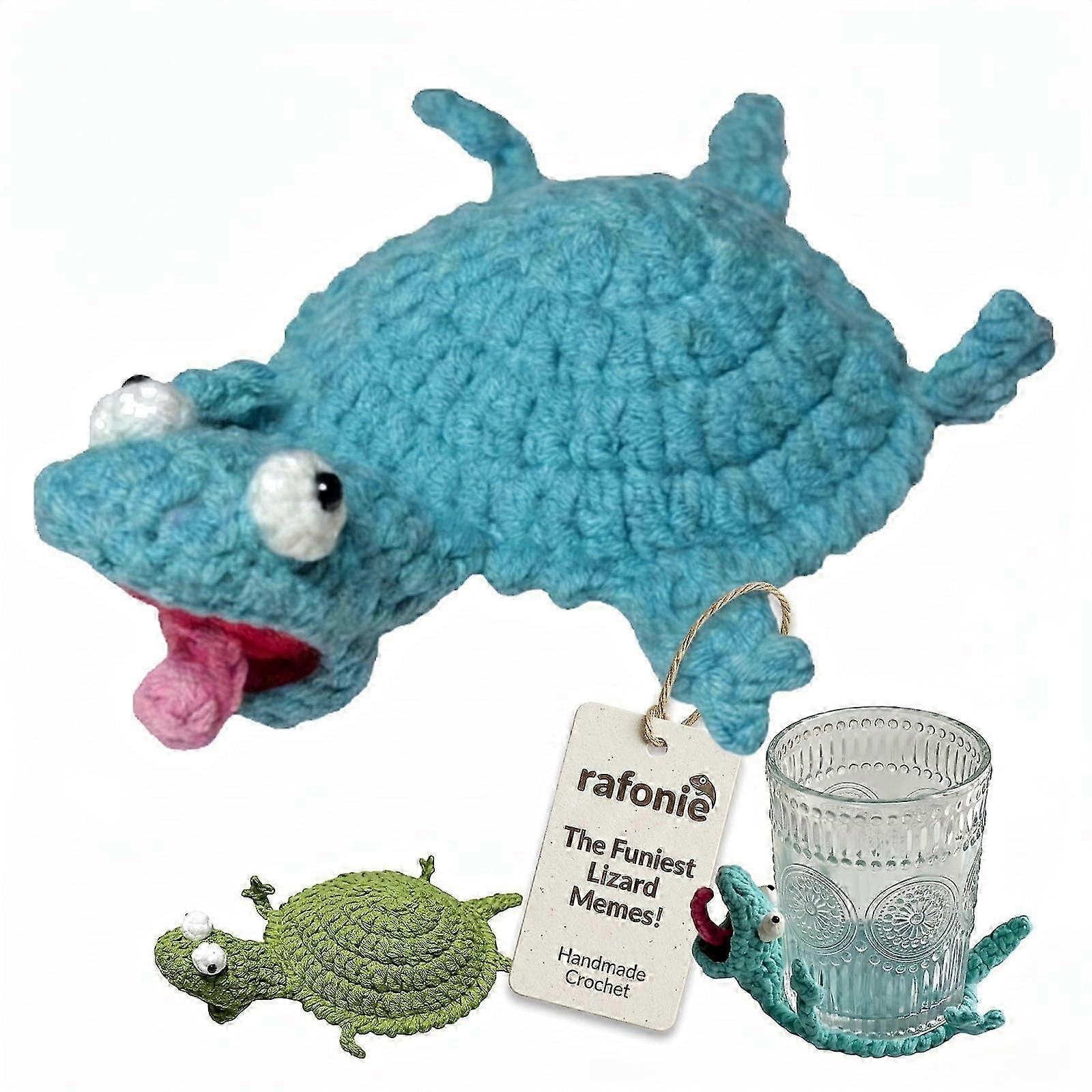 3D Crochet Lizard Drink Coaster