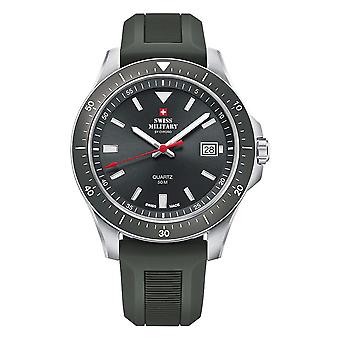 Wristwatch round with rubber strap watch for Men Analog Quartz with Silicone bracelet SM34082.09