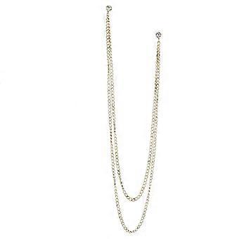 Compatible with Men Brooch Long Chain High-end Fine Workmanship Hollow Out Rhinestone Decor Match Clothes Luxury