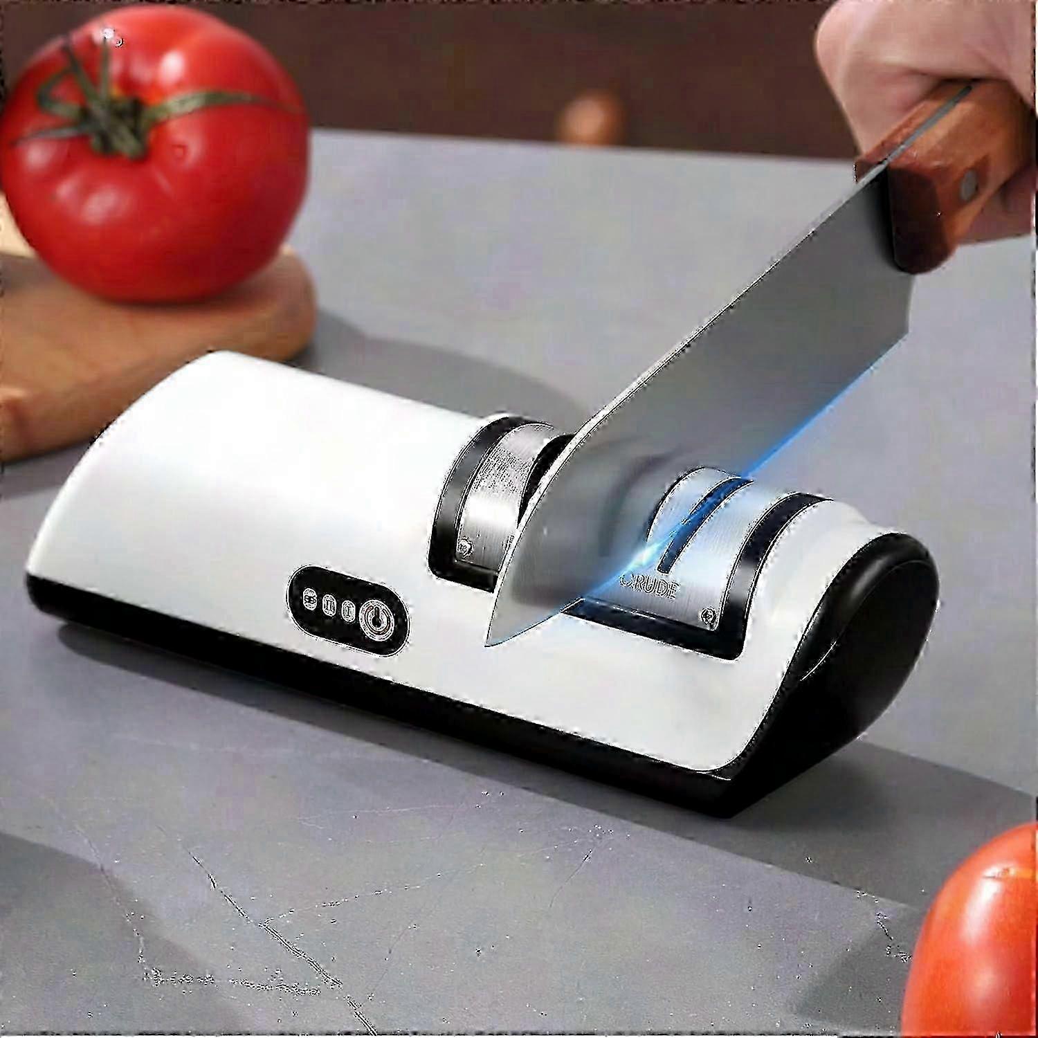 Professional 2-Stage Electric Knife Sharpener compatible with Kitchen Knives with Quick Sharpening and Polishing Function