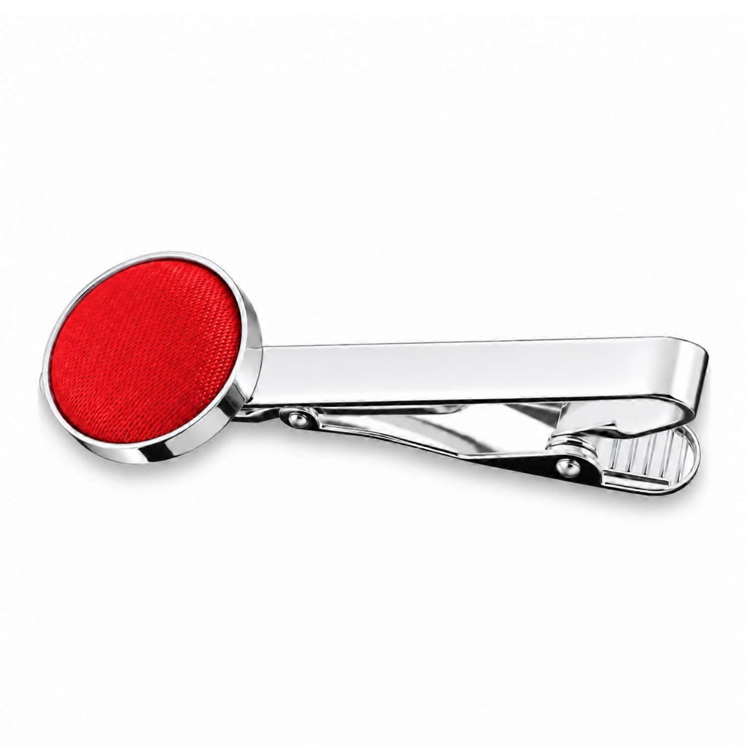 Red Plain Satin Tie Clip