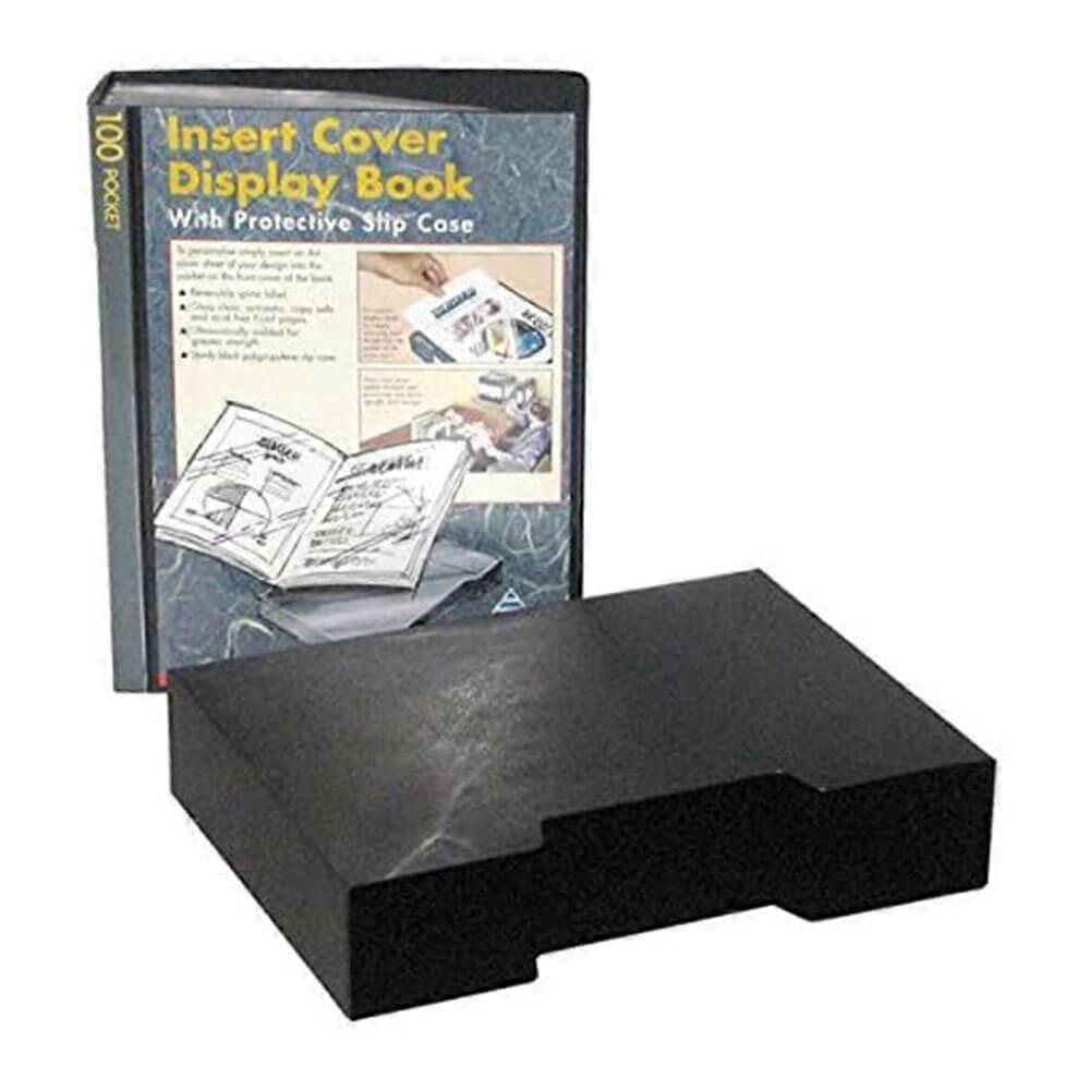 100 PAGES Colby Display Book Solid Front Back Covers A4 Black Impact Resistant